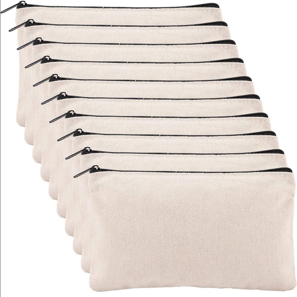 🆕 10 pc Blank DIY Canvas Craft Pencil Makeup Case Bag Custom HTV Tie Dye